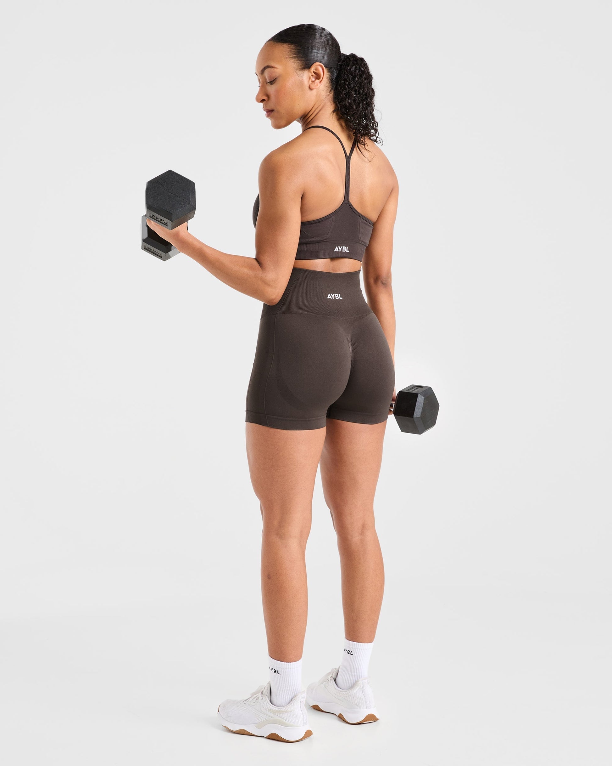 Empower Seamless Shorts - Cocoa Marron