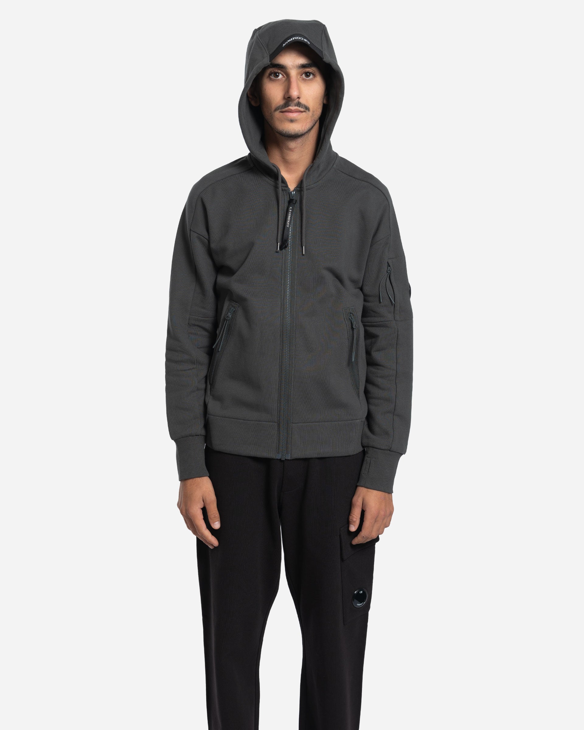 Sweatshirt à Capuche Zippé en Coton Brossé