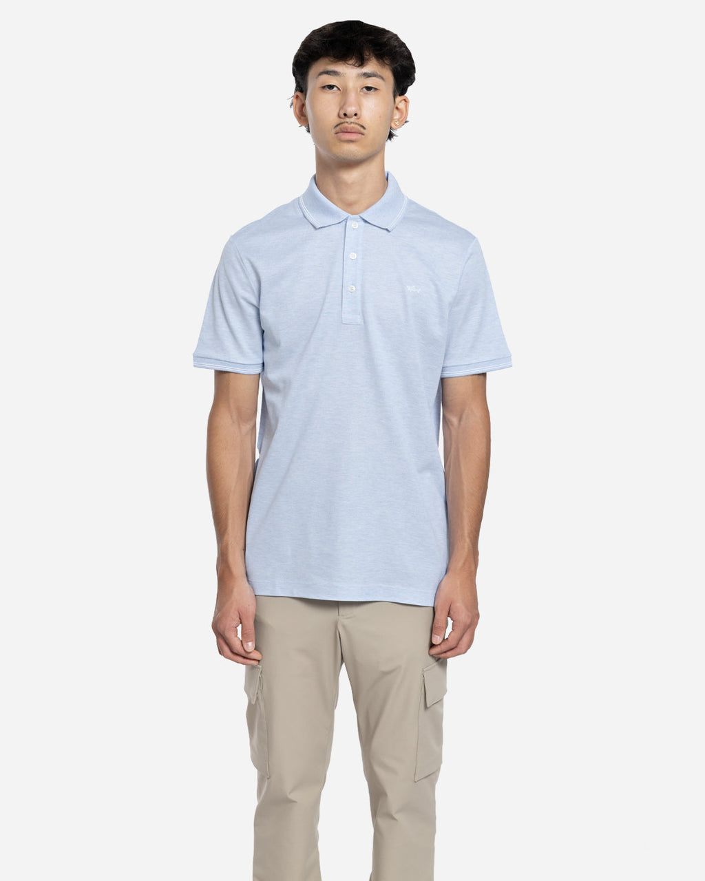 Polo en Double Piqué Badge Shark