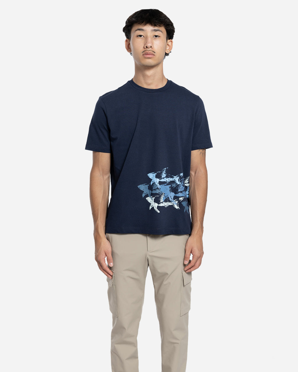 T-Shirt en Coton avec Imprimé Sharks