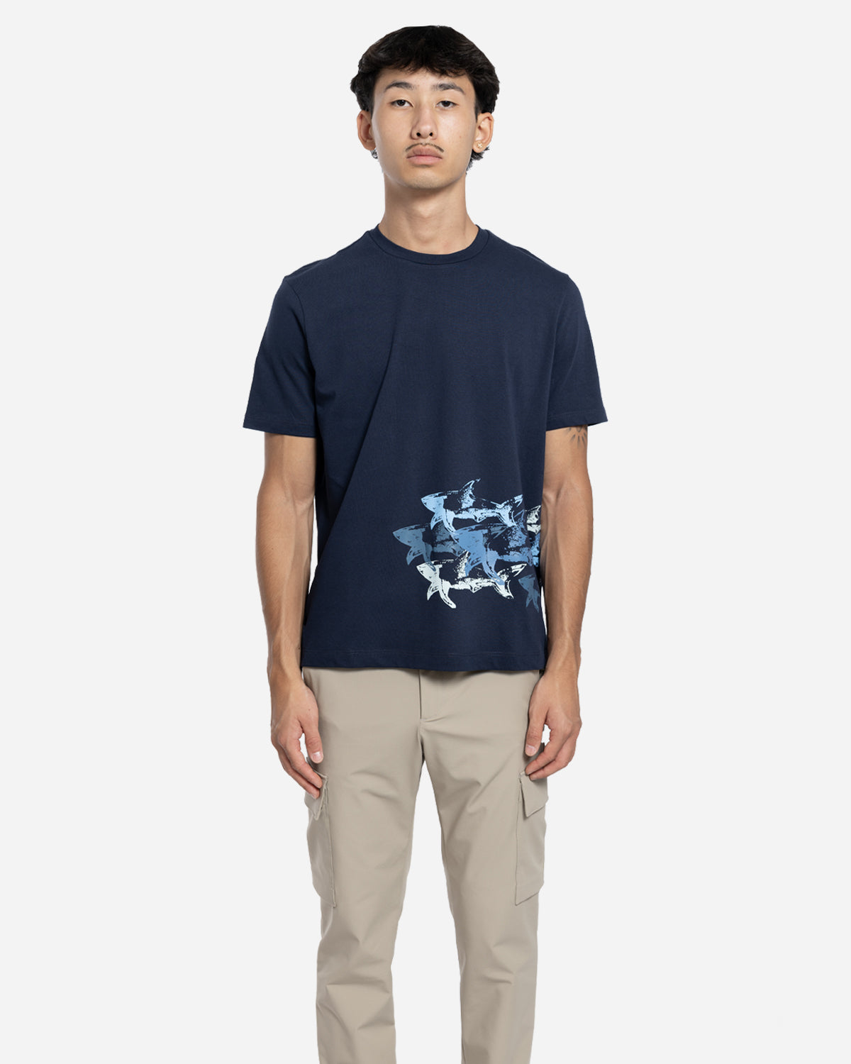 T-Shirt en Coton avec Imprimé Sharks