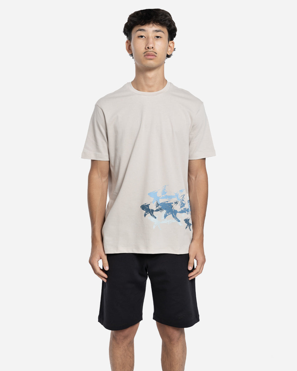 T-Shirt en Coton avec Imprimé Sharks