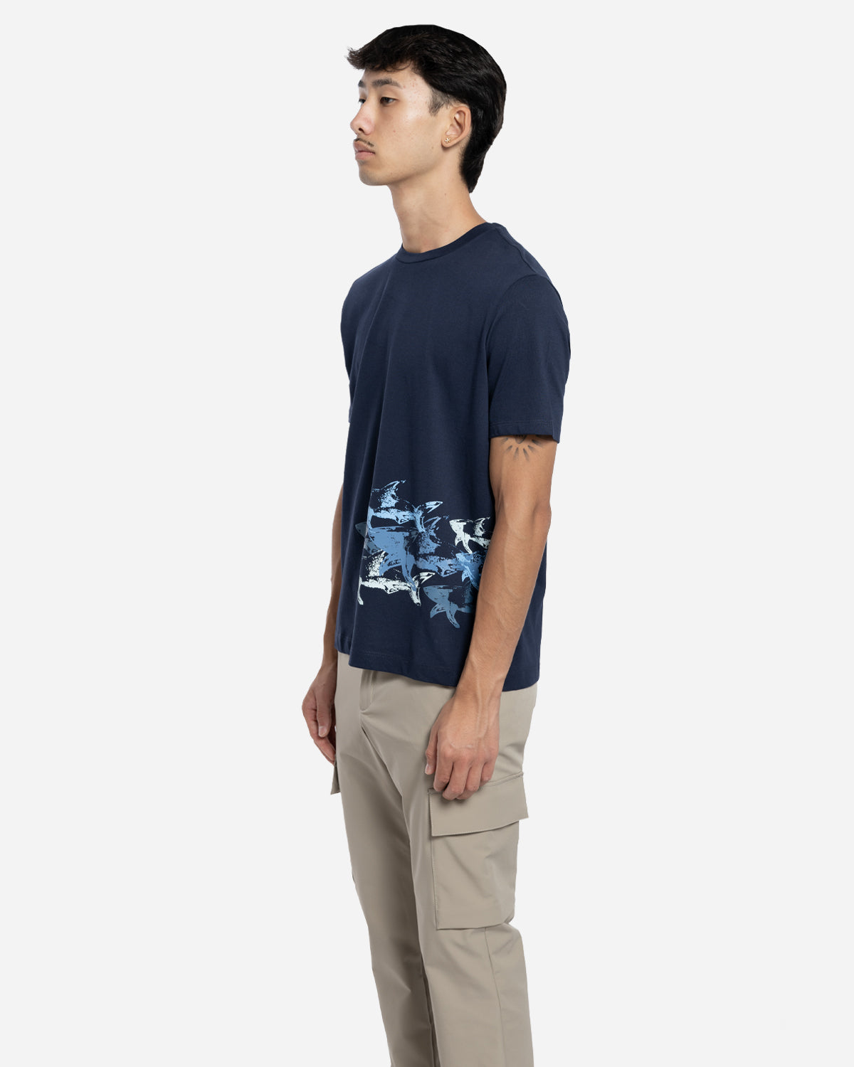 T-Shirt en Coton avec Imprimé Sharks