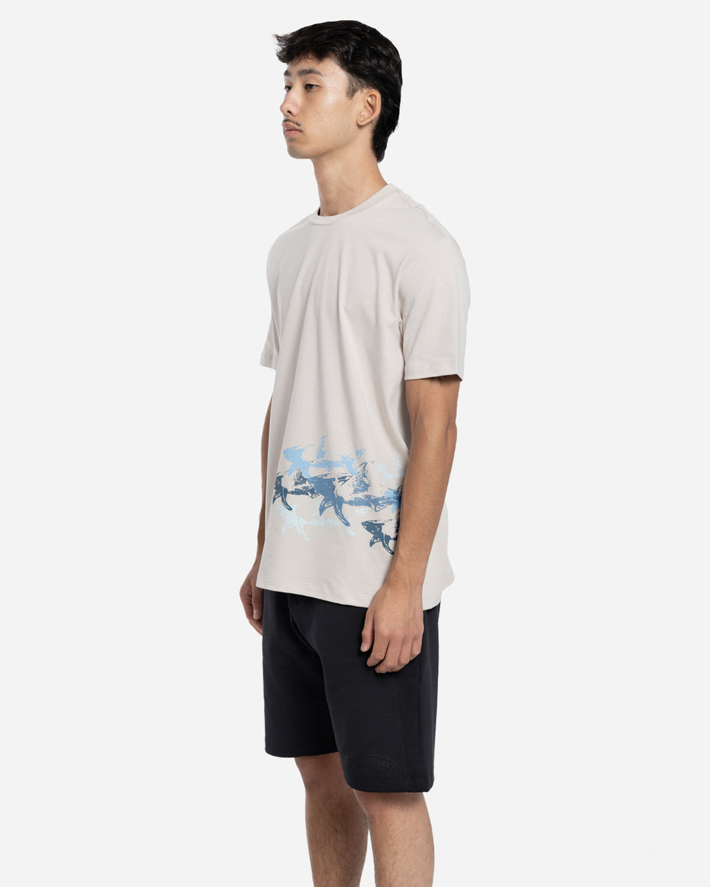 T-Shirt en Coton avec Imprimé Sharks