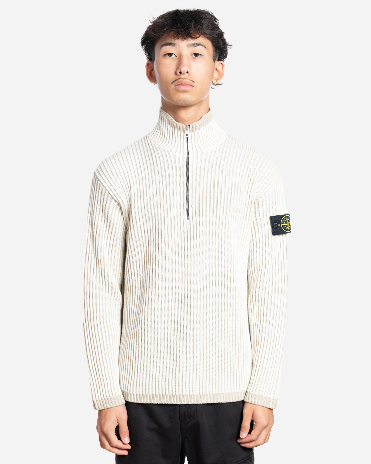 Pull Côtelé Demi-Zip Patch Logo