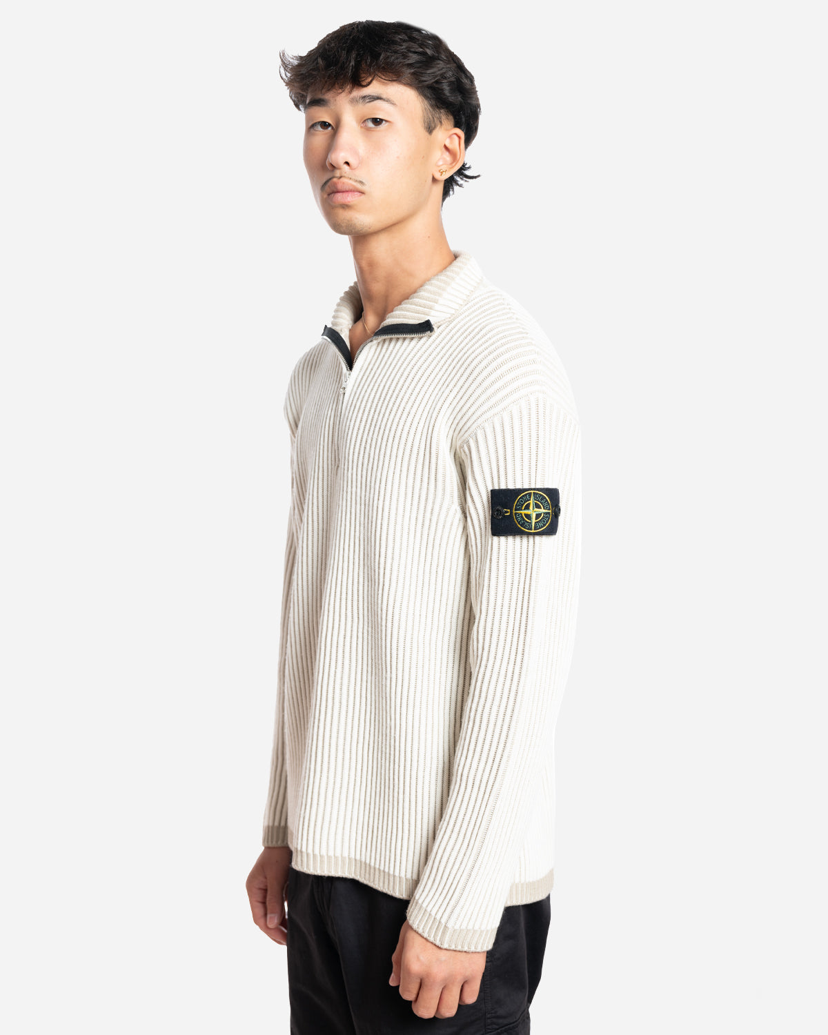 Pull Côtelé Demi-Zip Patch Logo