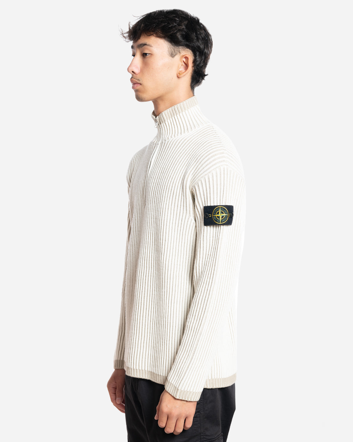 Pull Côtelé Demi-Zip Patch Logo