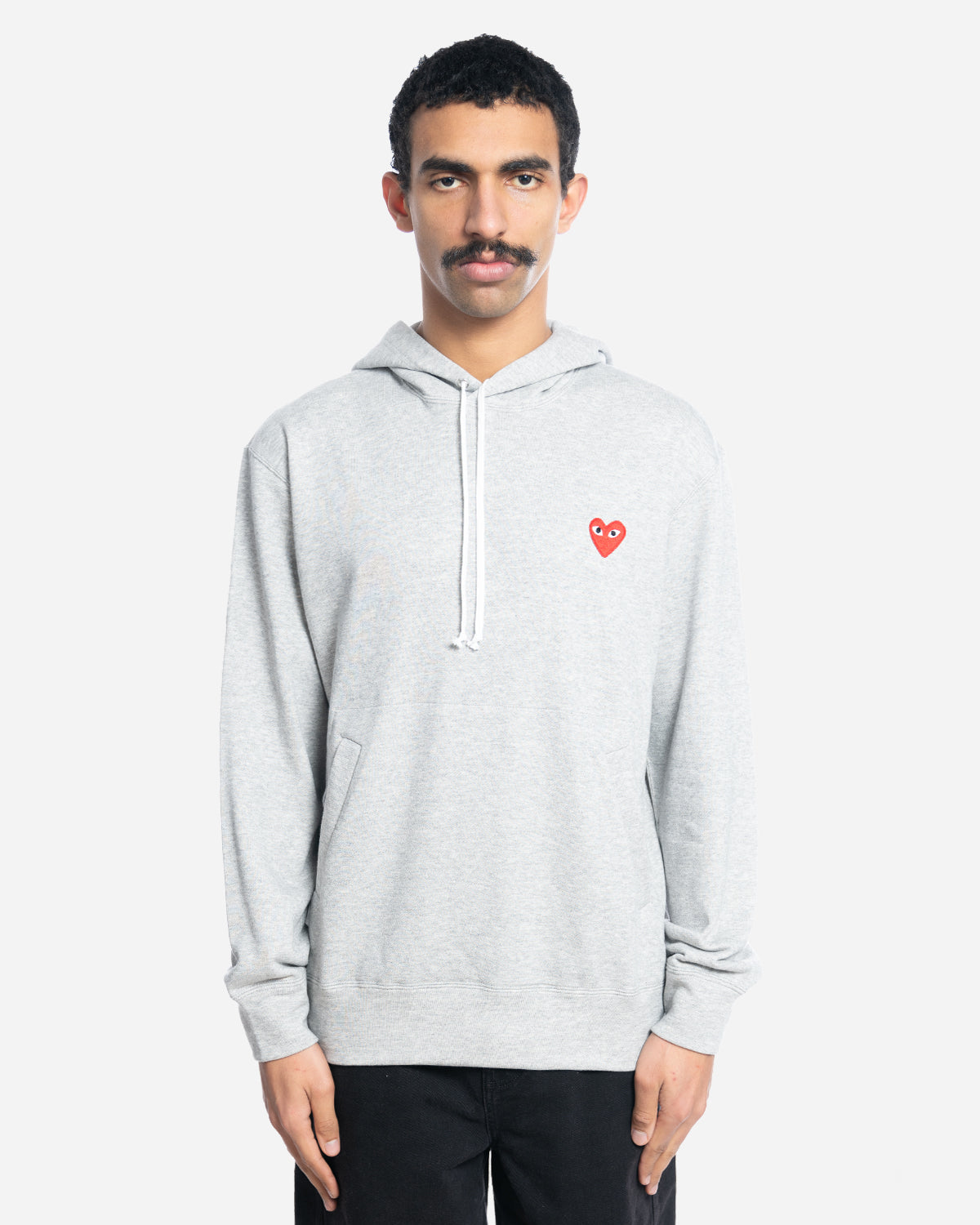 Hoodie Red Heart Gray