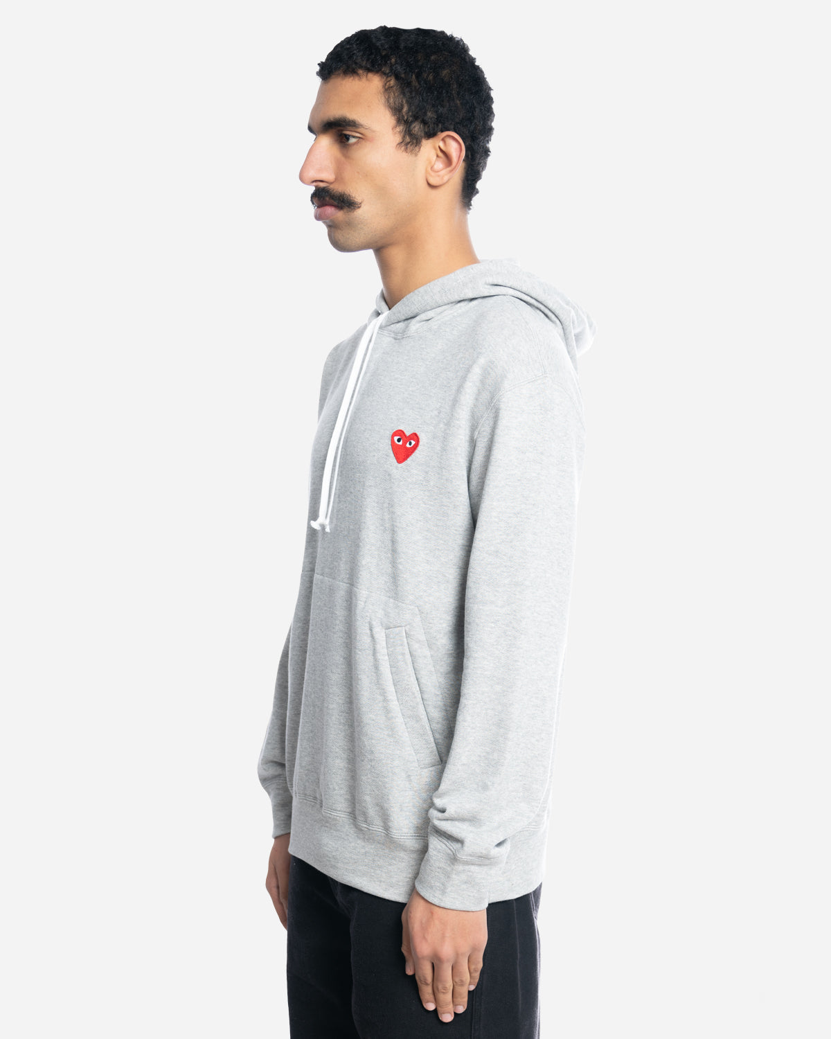 Hoodie Red Heart Gray