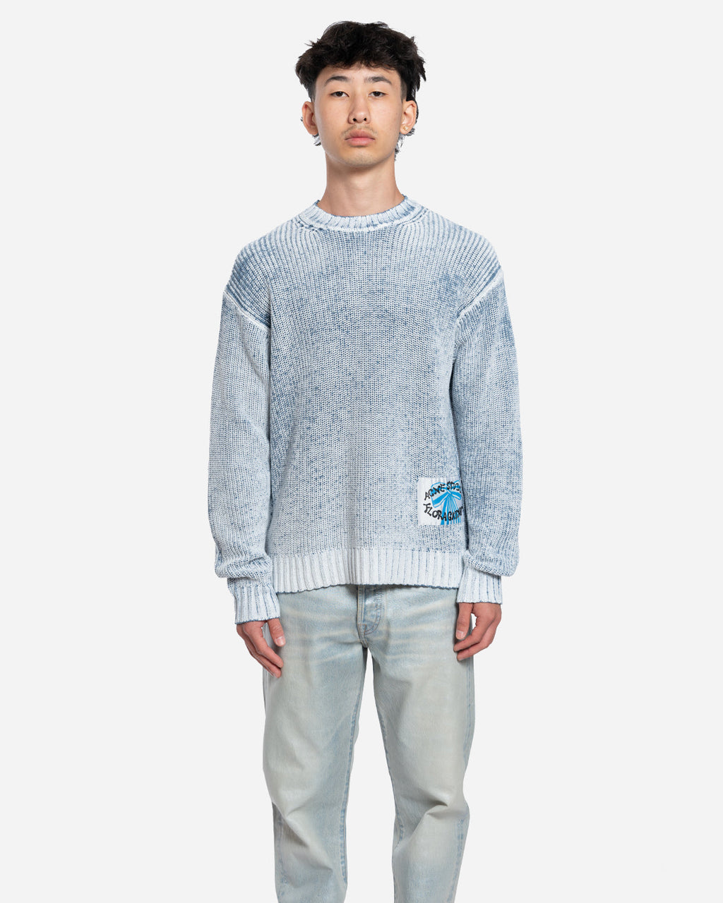 Pull à Col Rond Décoloré