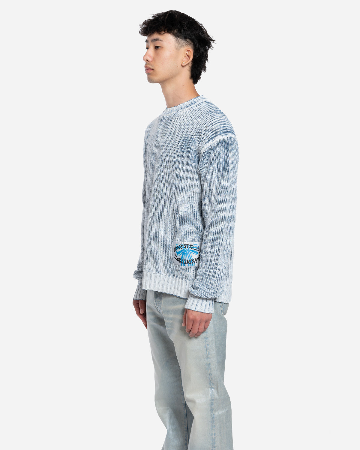 Pull à Col Rond Décoloré