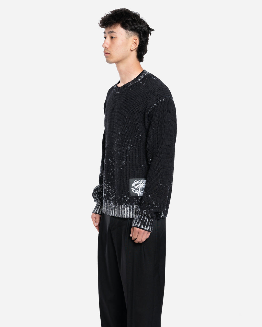 Pull à Col Rond Décoloré