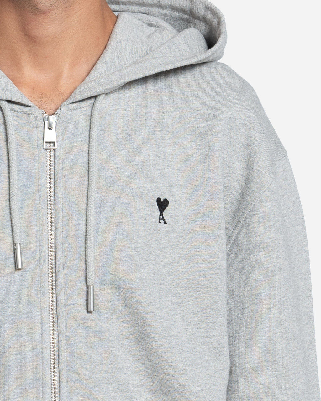 Hoodie Zippé Ami De Coeur En Coton Gris