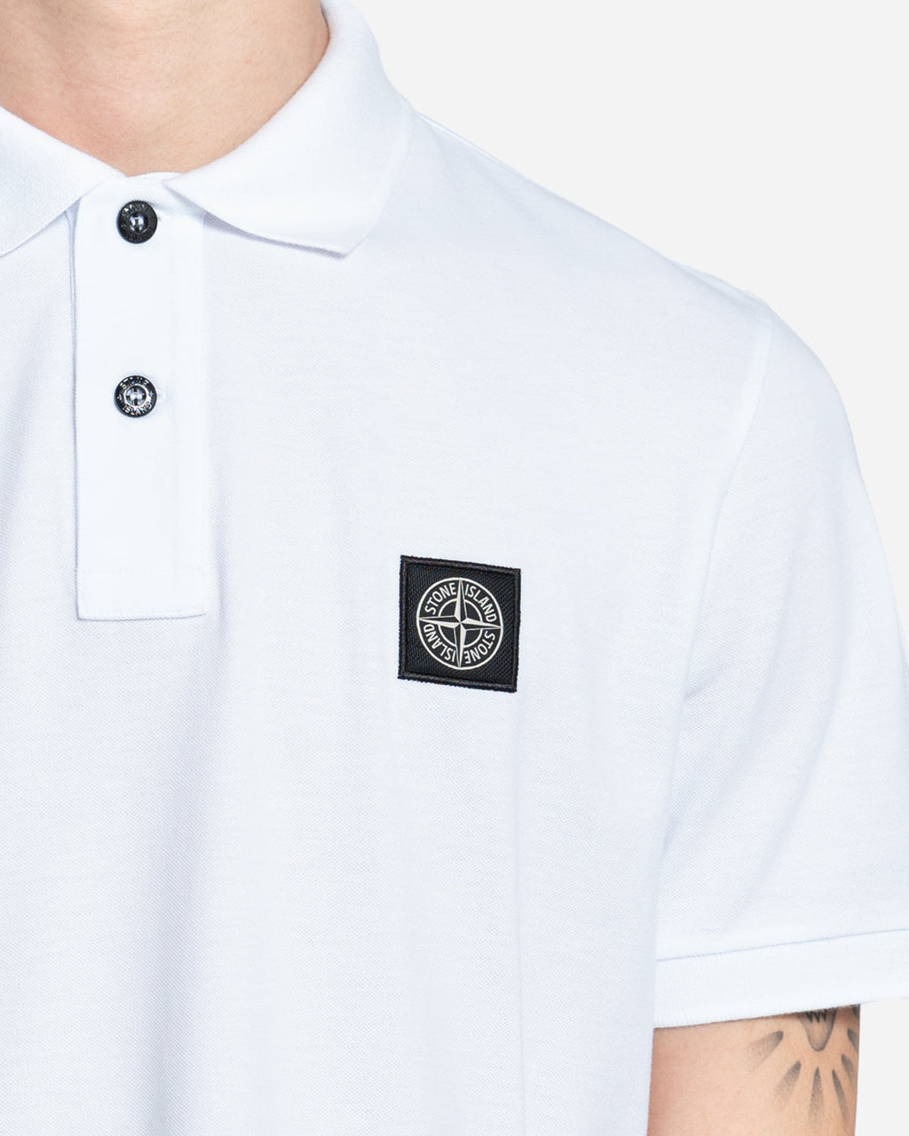 Polo à Écusson Blanc