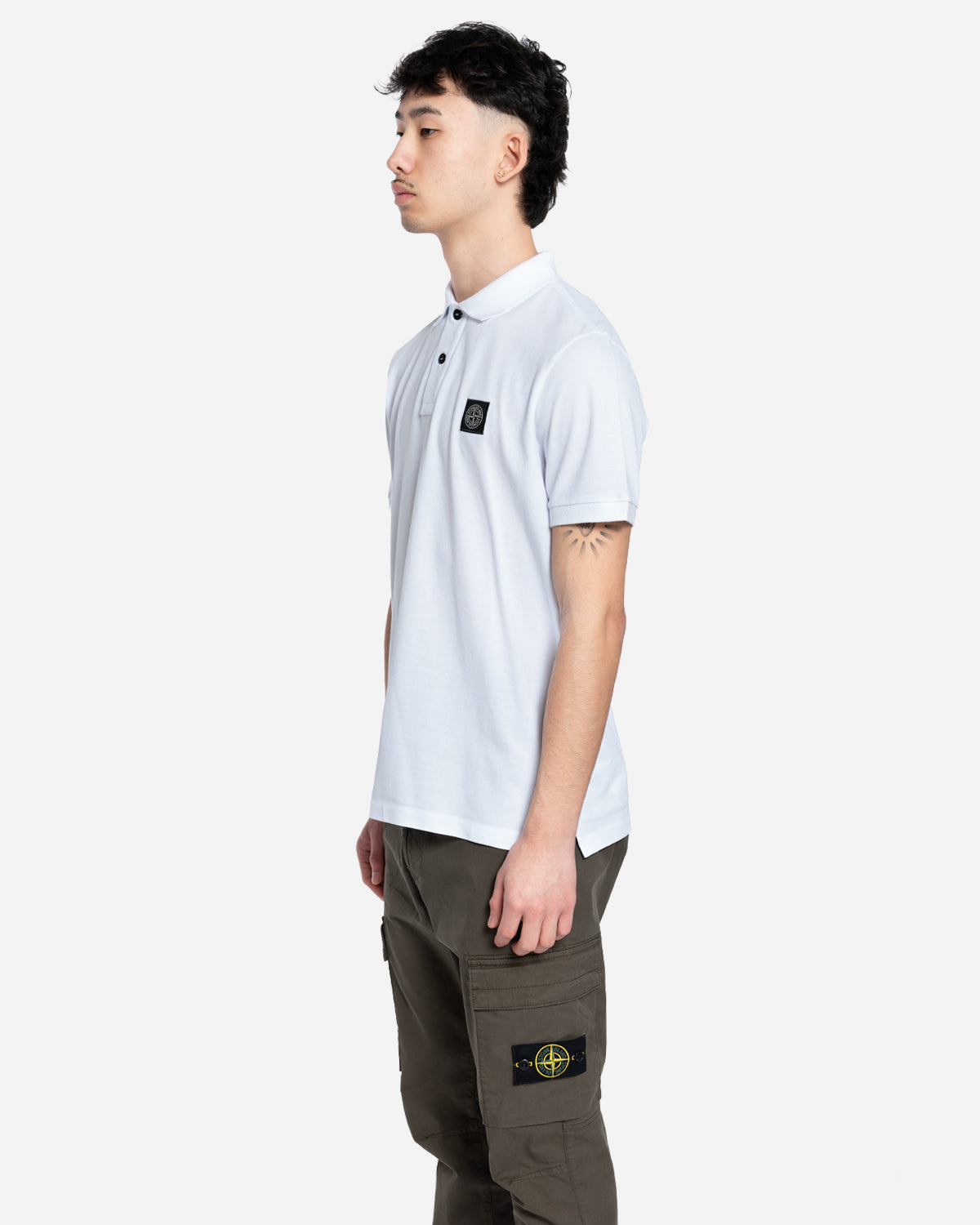 Polo à Écusson Blanc