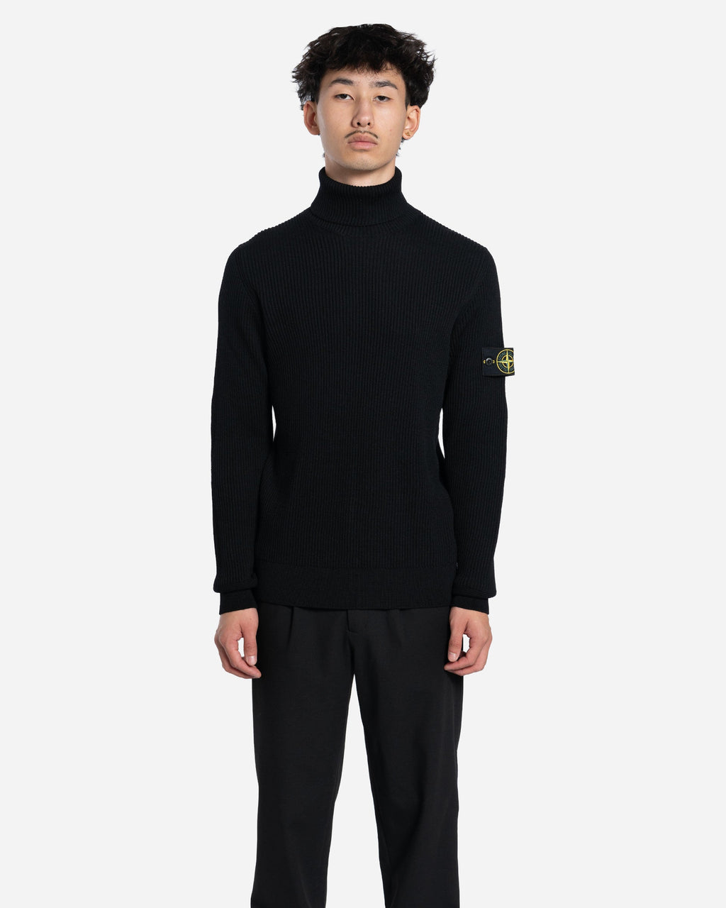 Pull à Col Roulé Finement Côtelé