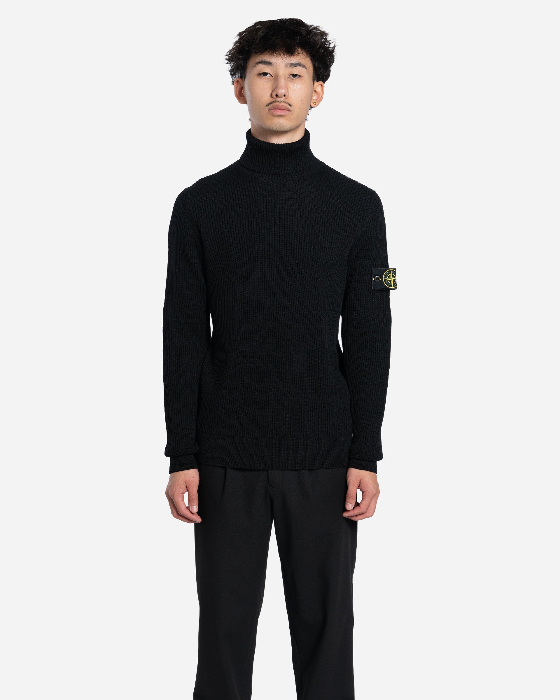 Pull à Col Roulé Finement Côtelé