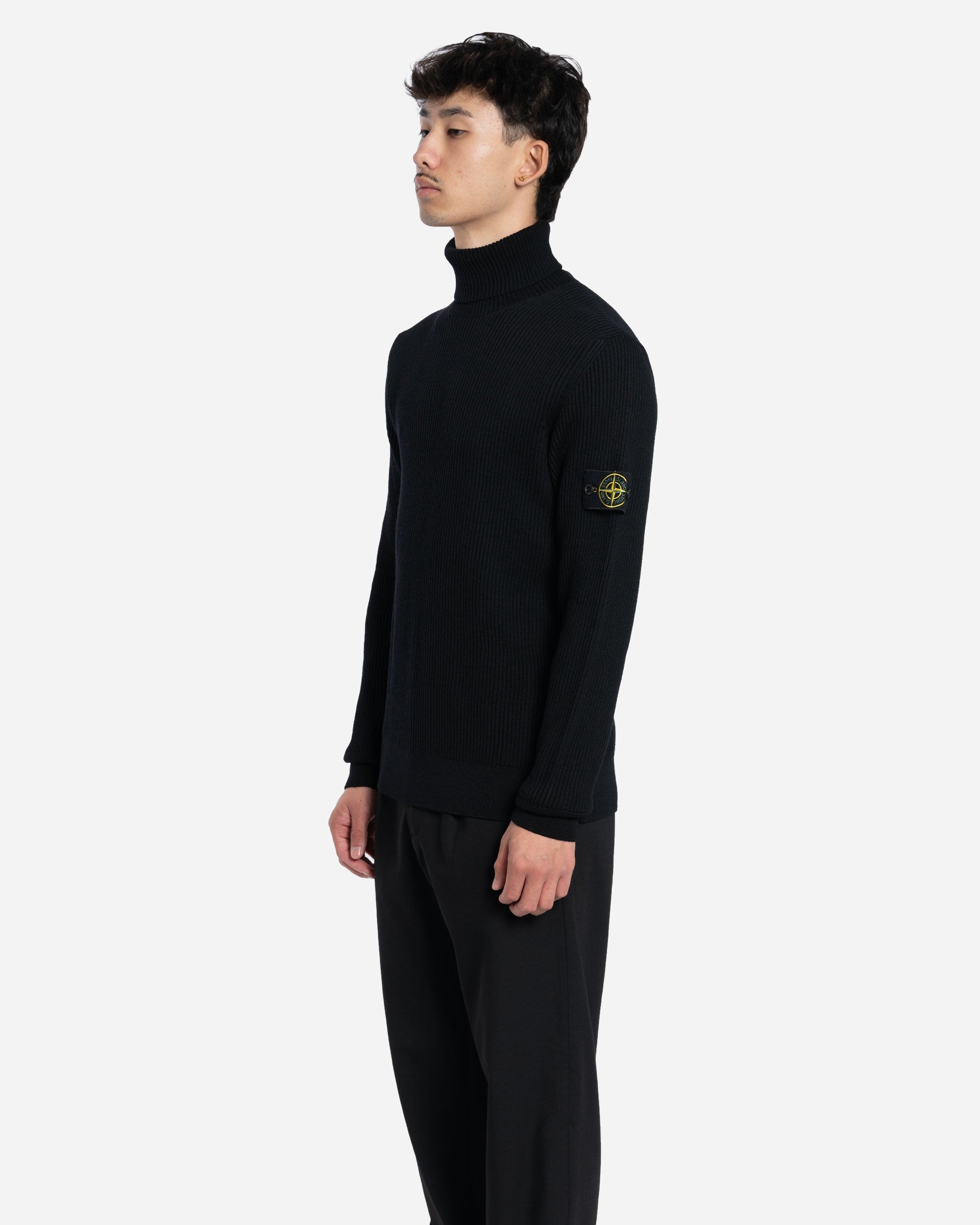 Pull à Col Roulé Finement Côtelé