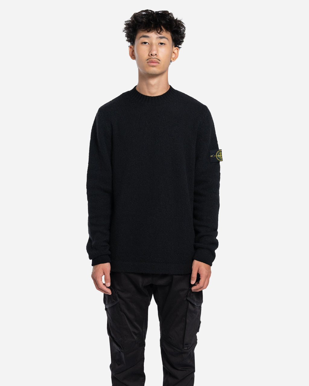 Pull en Maille à Col Rond Noir