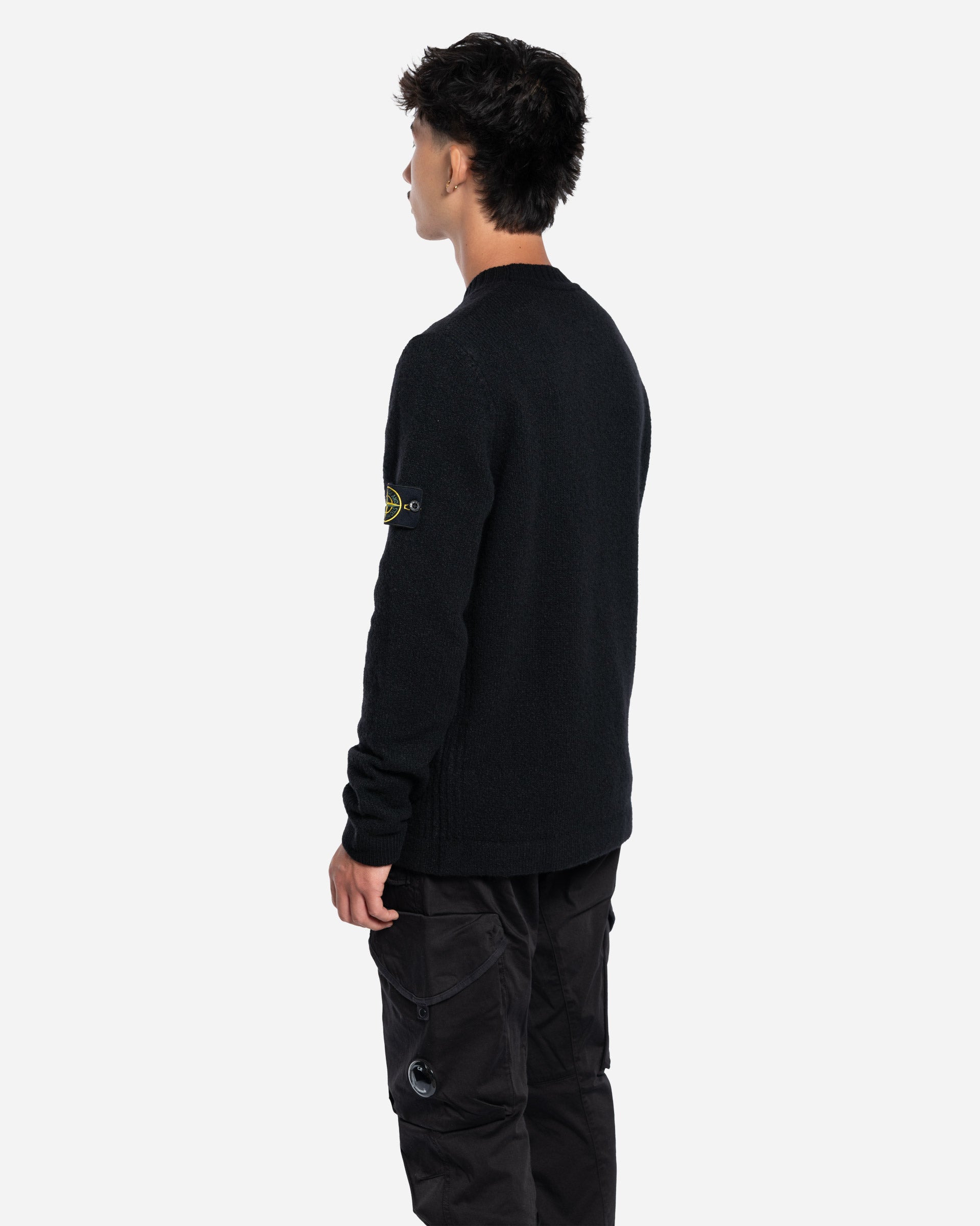 Pull en Maille à Col Rond Noir