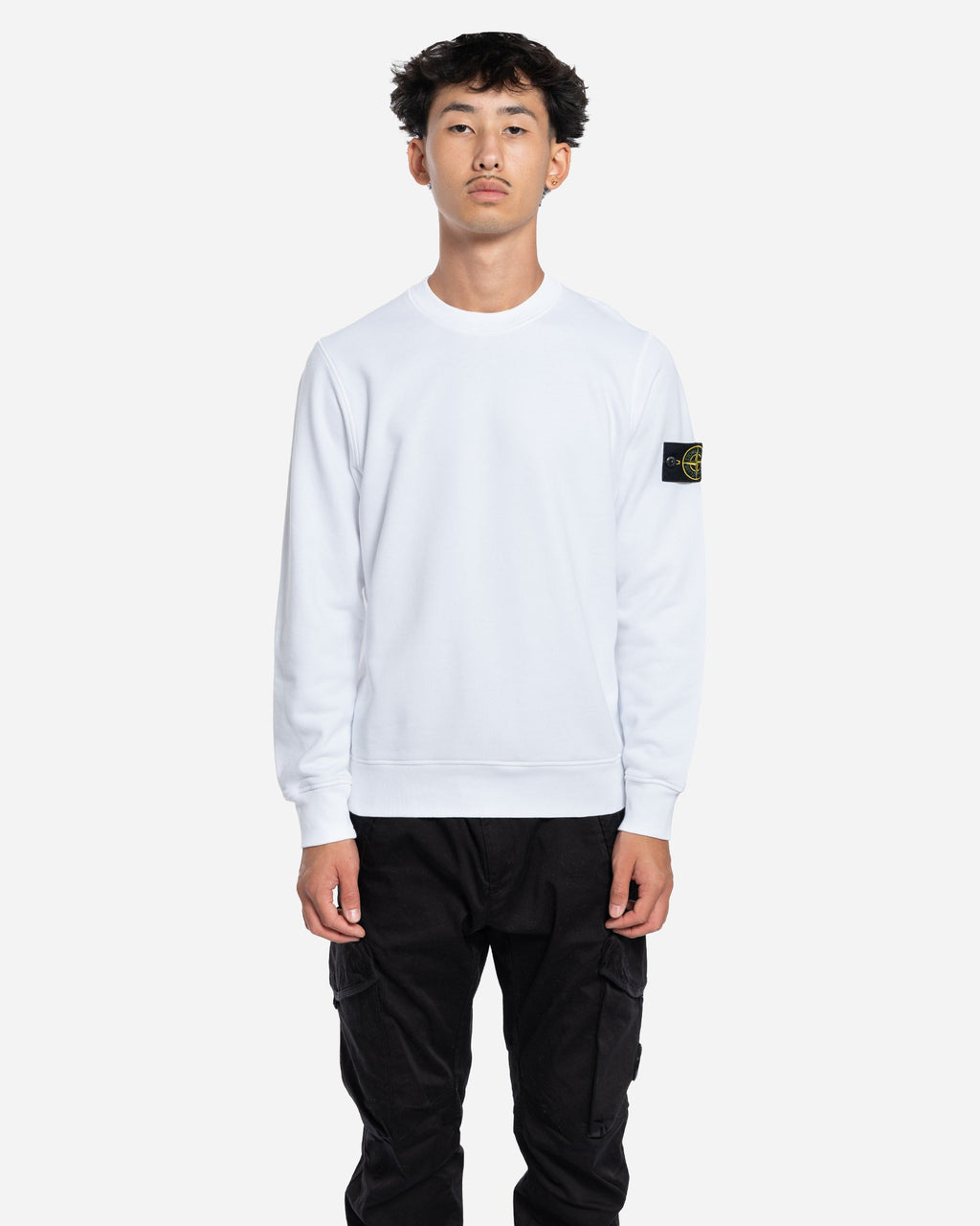 Sweatshirt à Col Rond Blanc