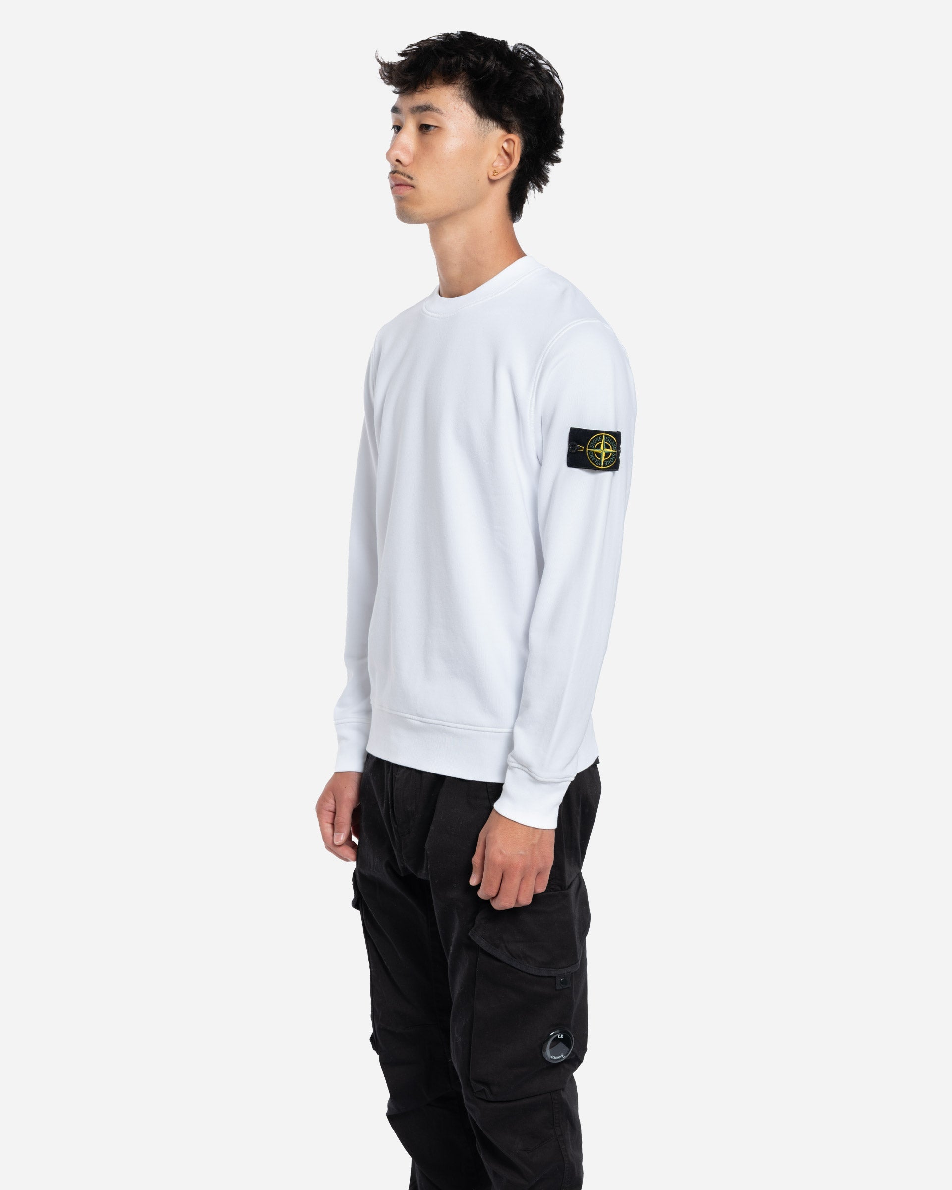 Sweatshirt à Col Rond Blanc