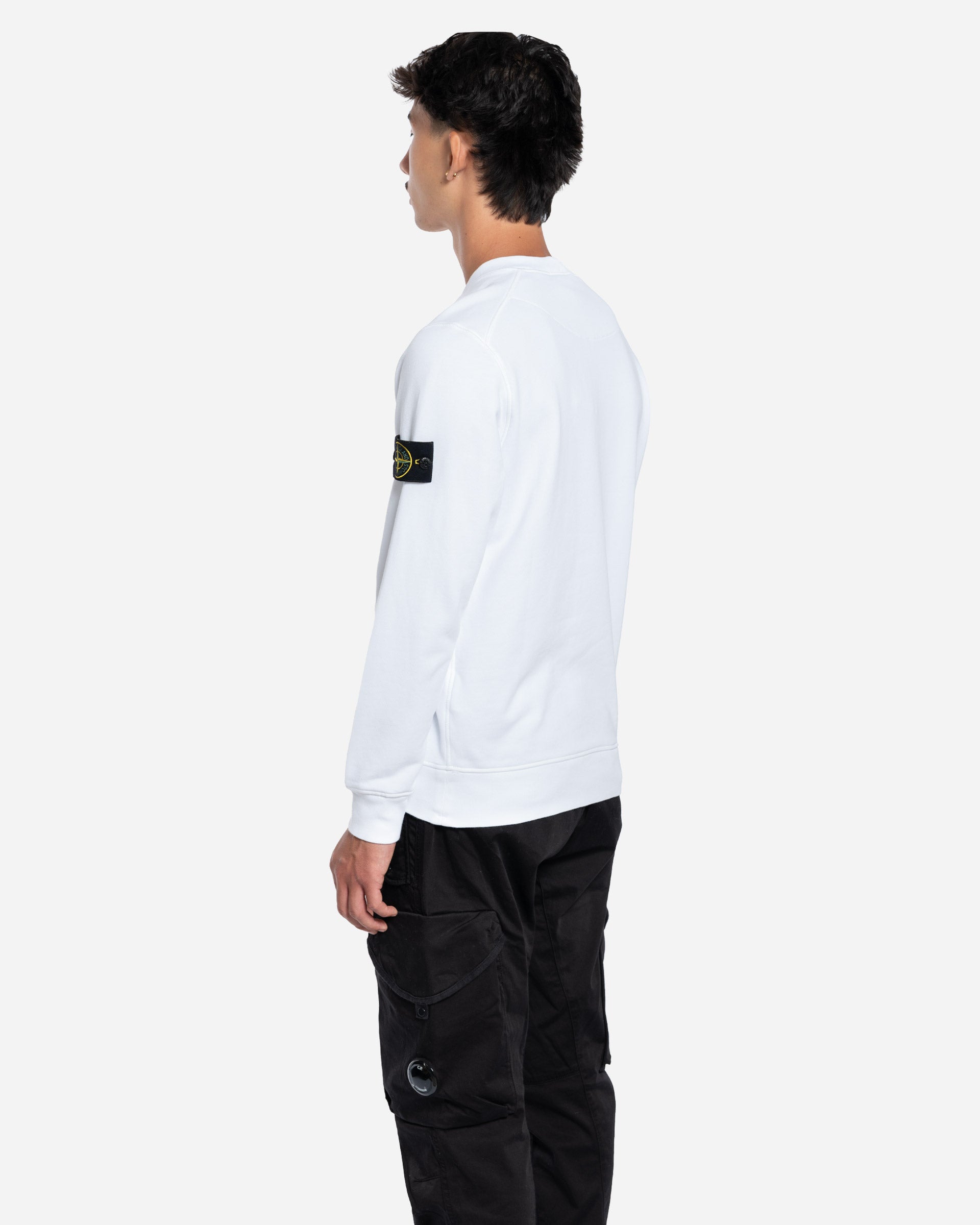 Sweatshirt à Col Rond Blanc