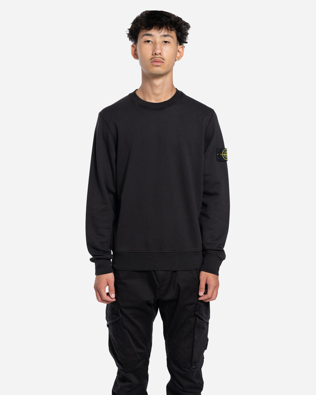 Sweatshirt à Col Rond Noir