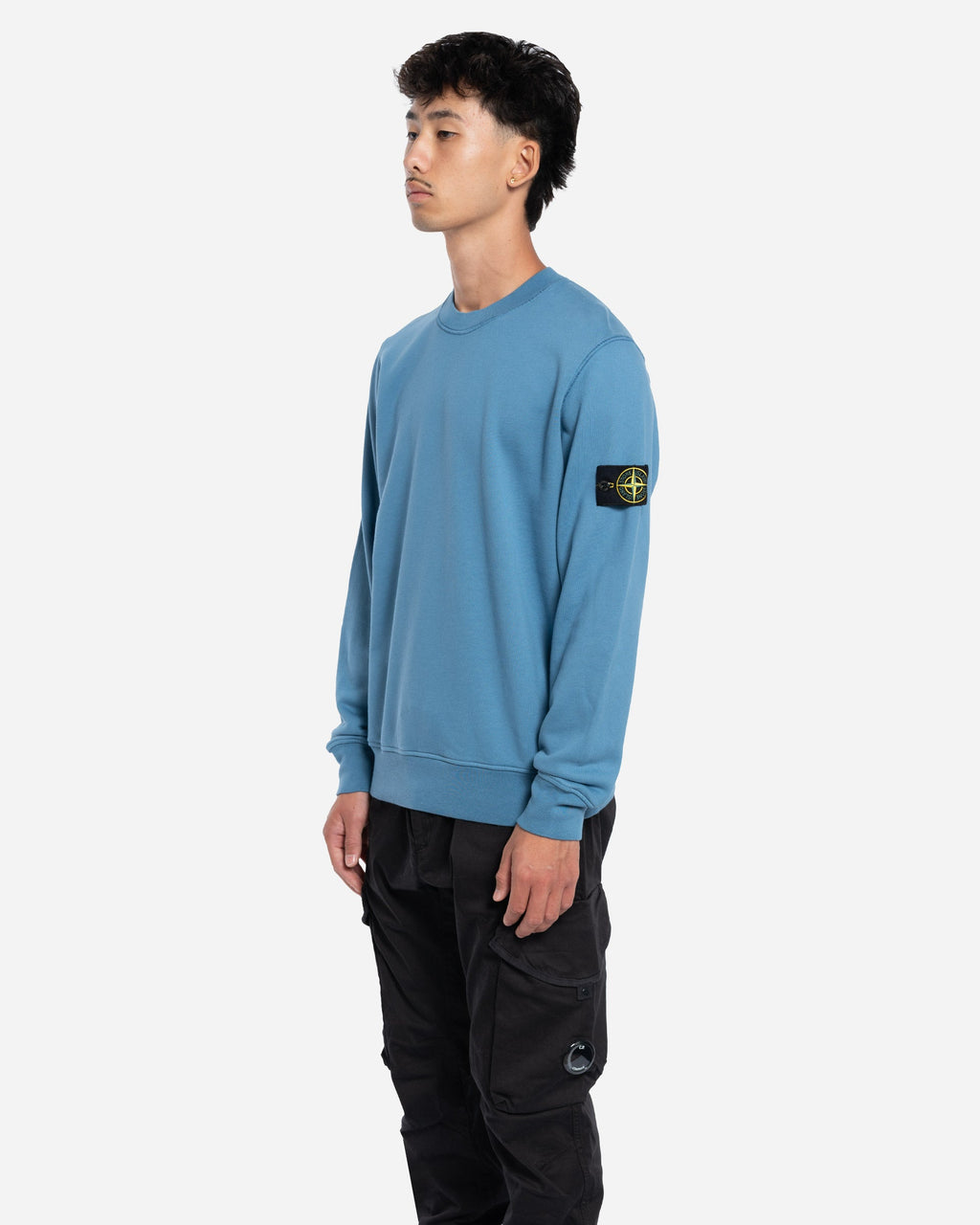 Sweatshirt à Col Rond Bleu Encre