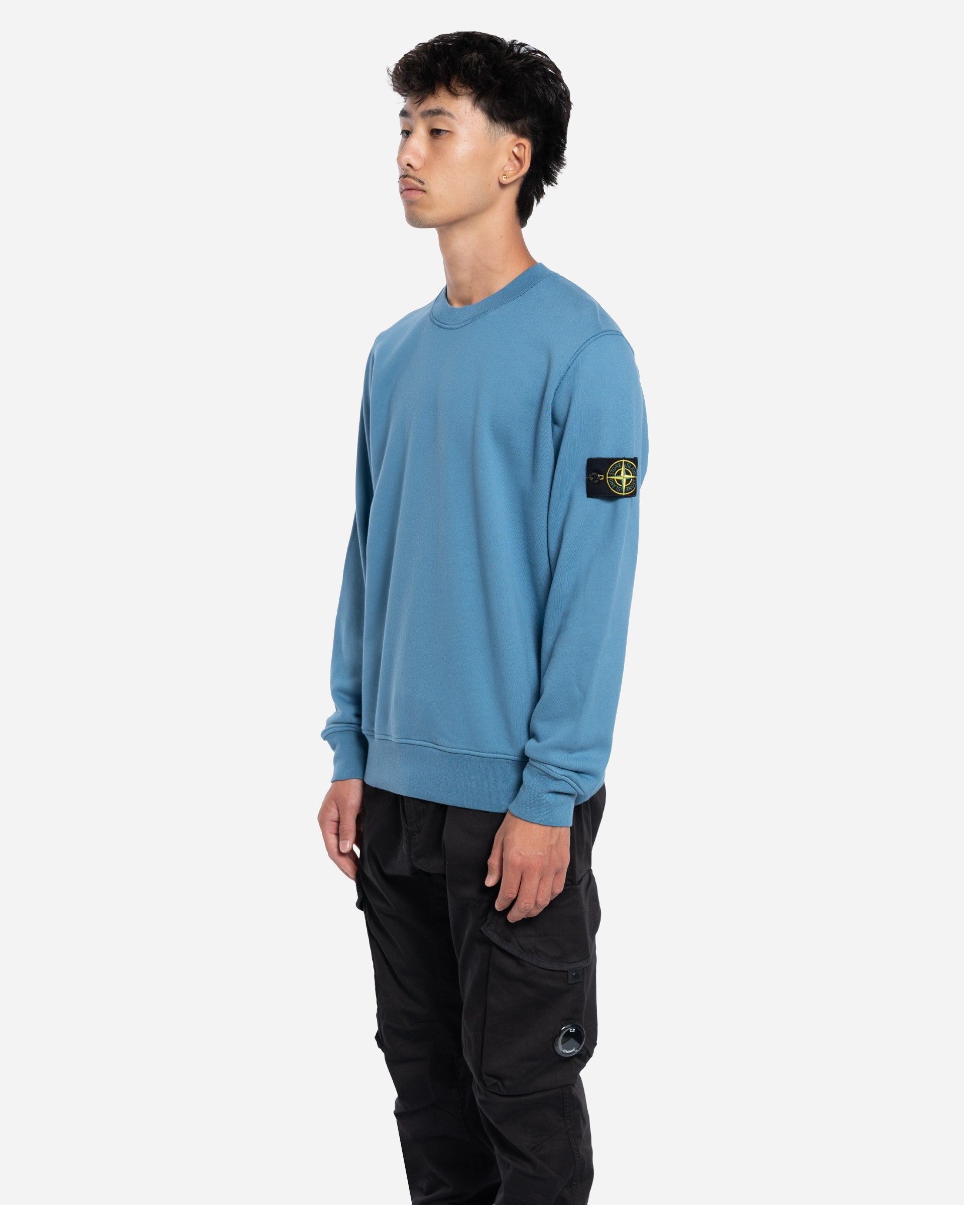 Sweatshirt à Col Rond Bleu Encre