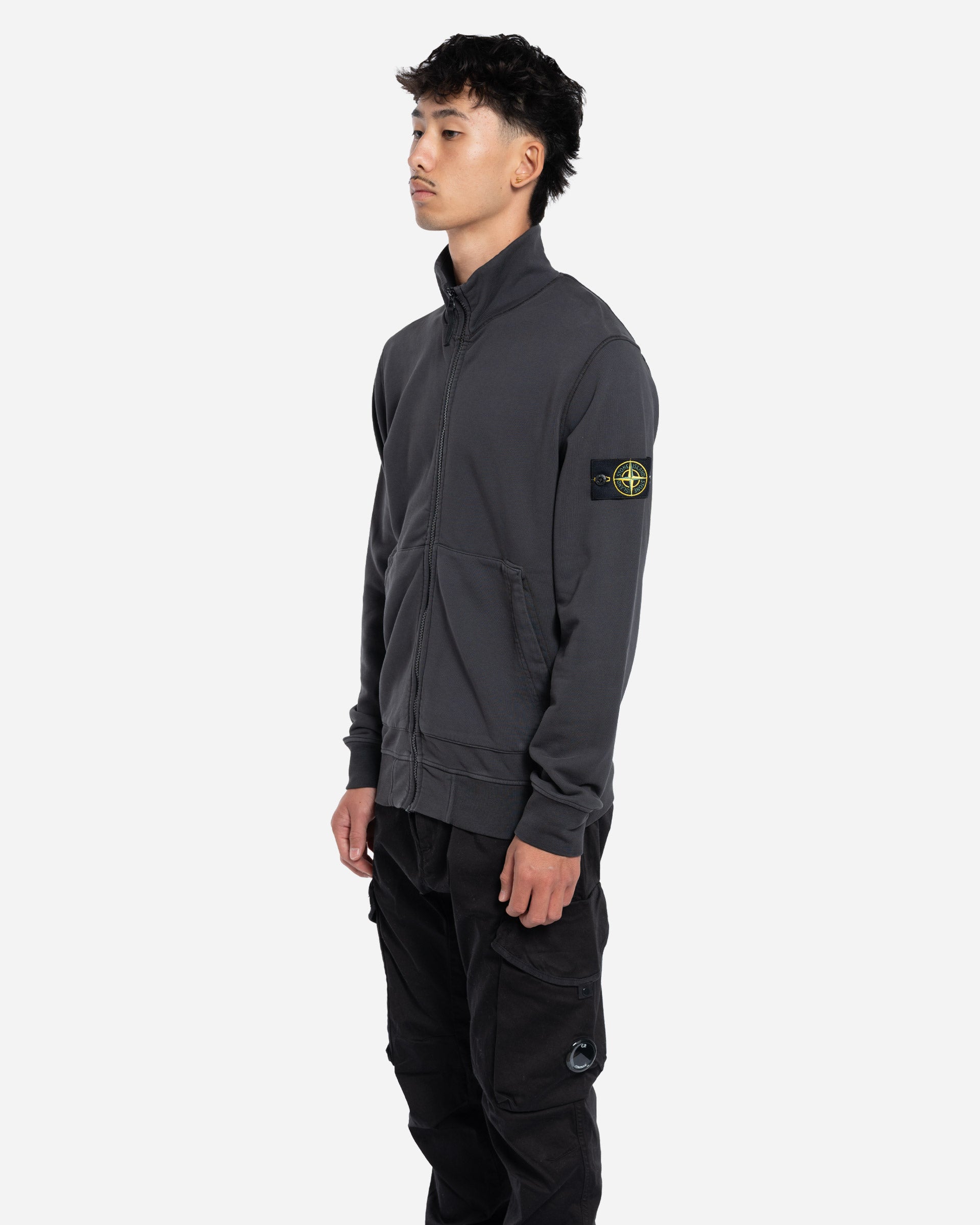 Sweatshirt Zippé à Poches Plaquées