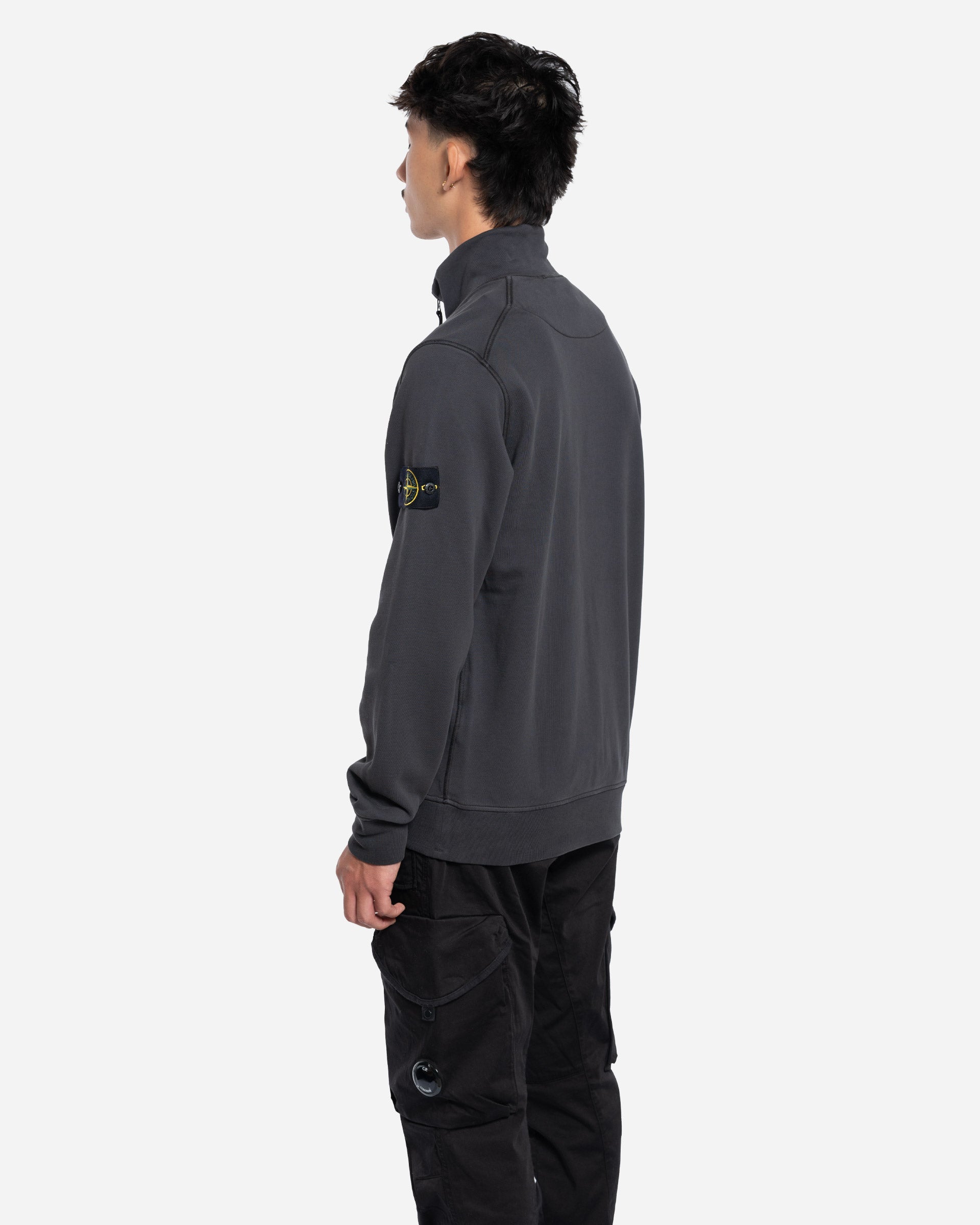 Sweatshirt Zippé à Poches Plaquées