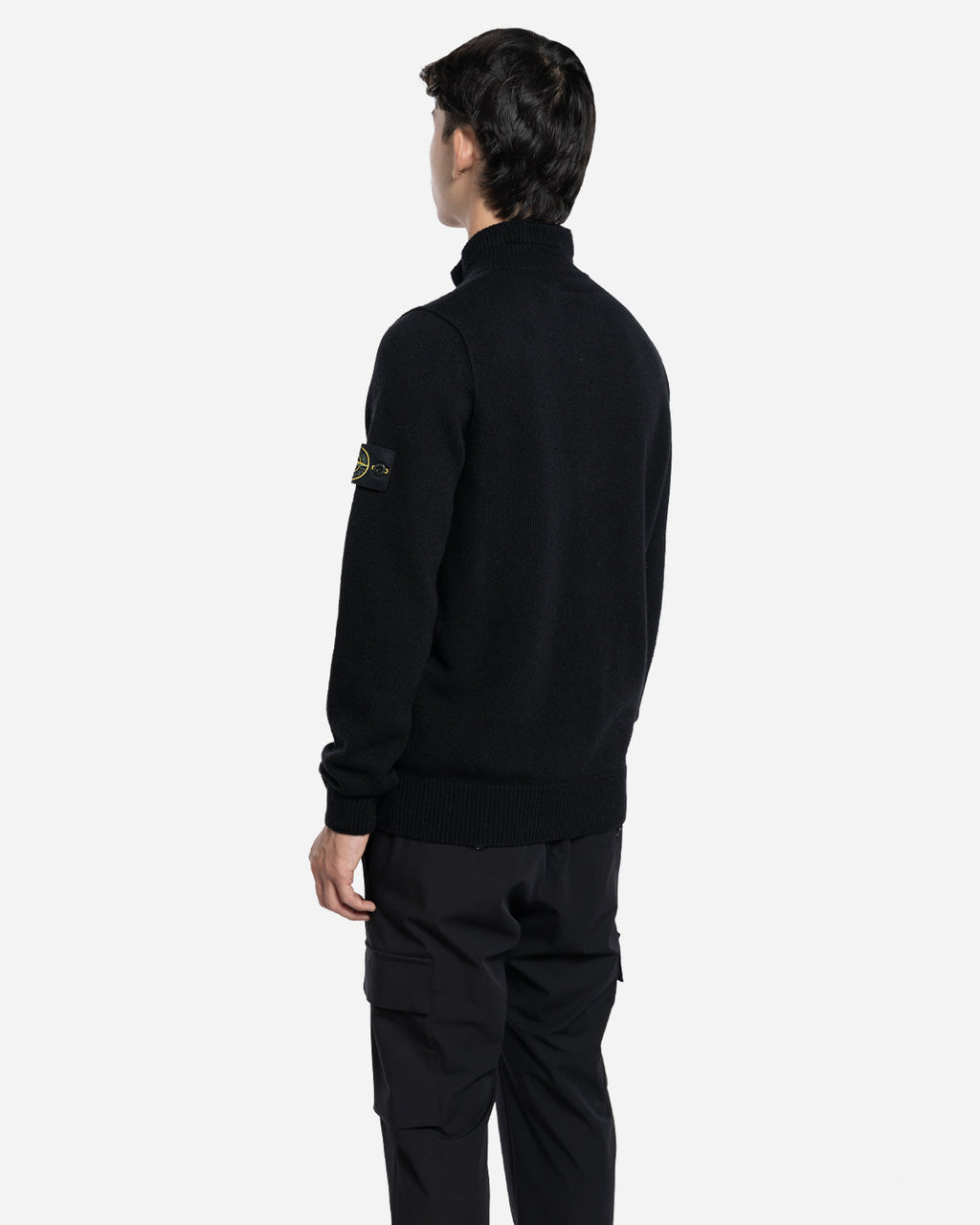 Pull à Demi-Patte de Boutonnage Noir