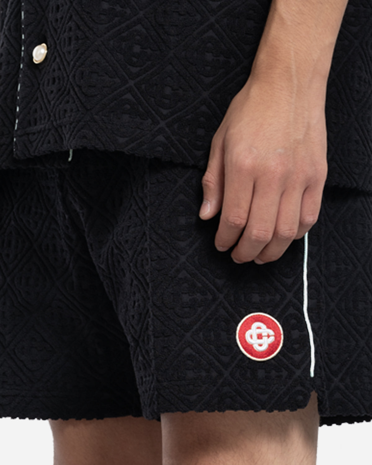 Short en Tissu Éponge avec Monogramme