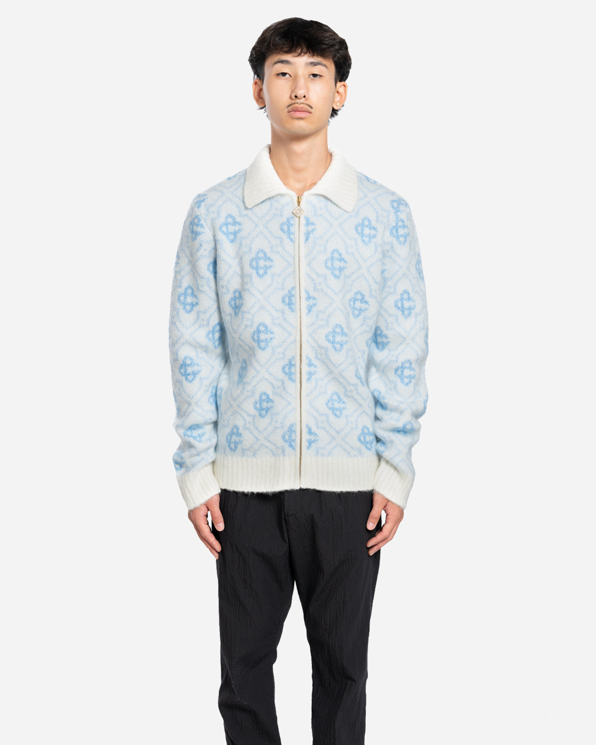 Gilet Zippé Monogramme en Mohair