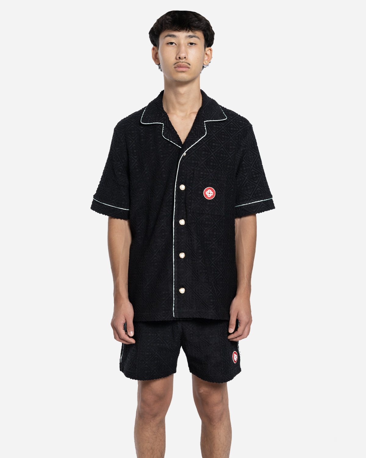 Chemise en Tissu Éponge avec Monogramme Noire