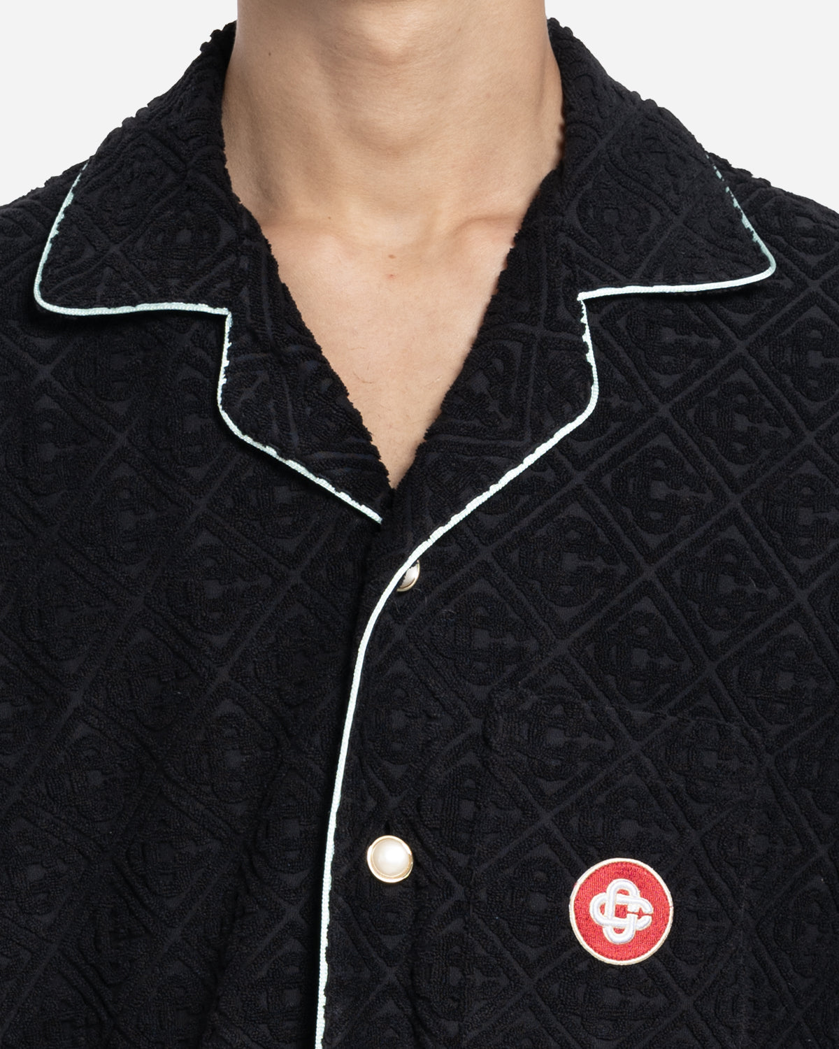 Chemise en Tissu Éponge avec Monogramme Noire