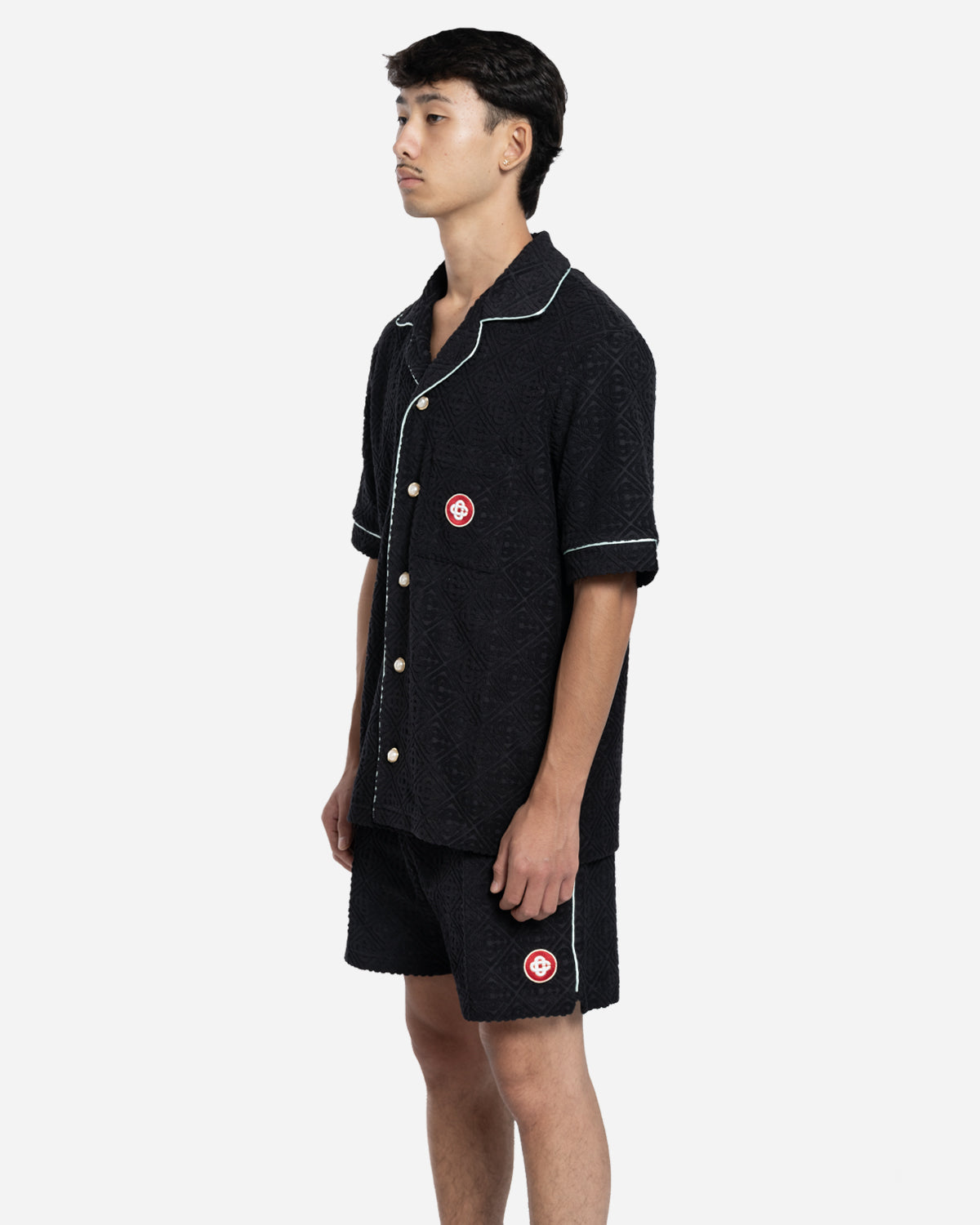 Chemise en Tissu Éponge avec Monogramme Noire