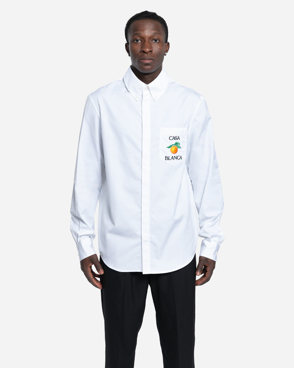 Chemise Oxford Orange Brodée