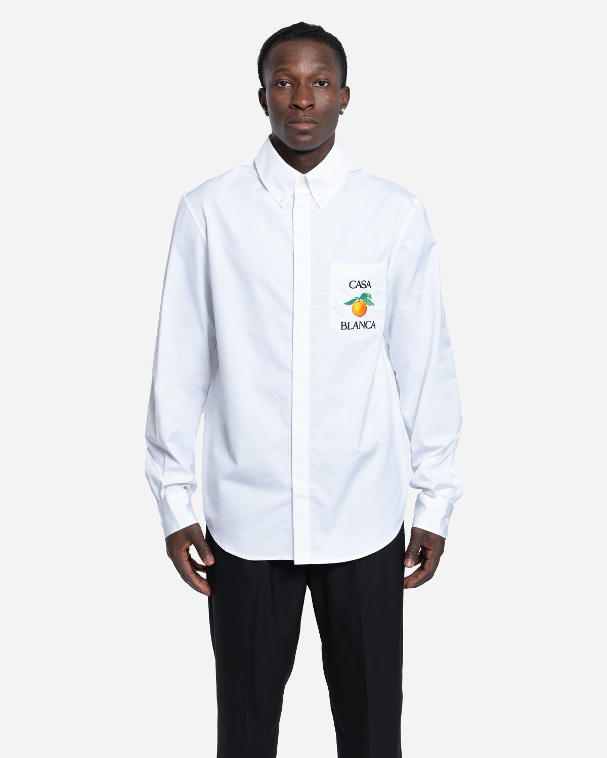 Chemise Oxford Orange Brodée