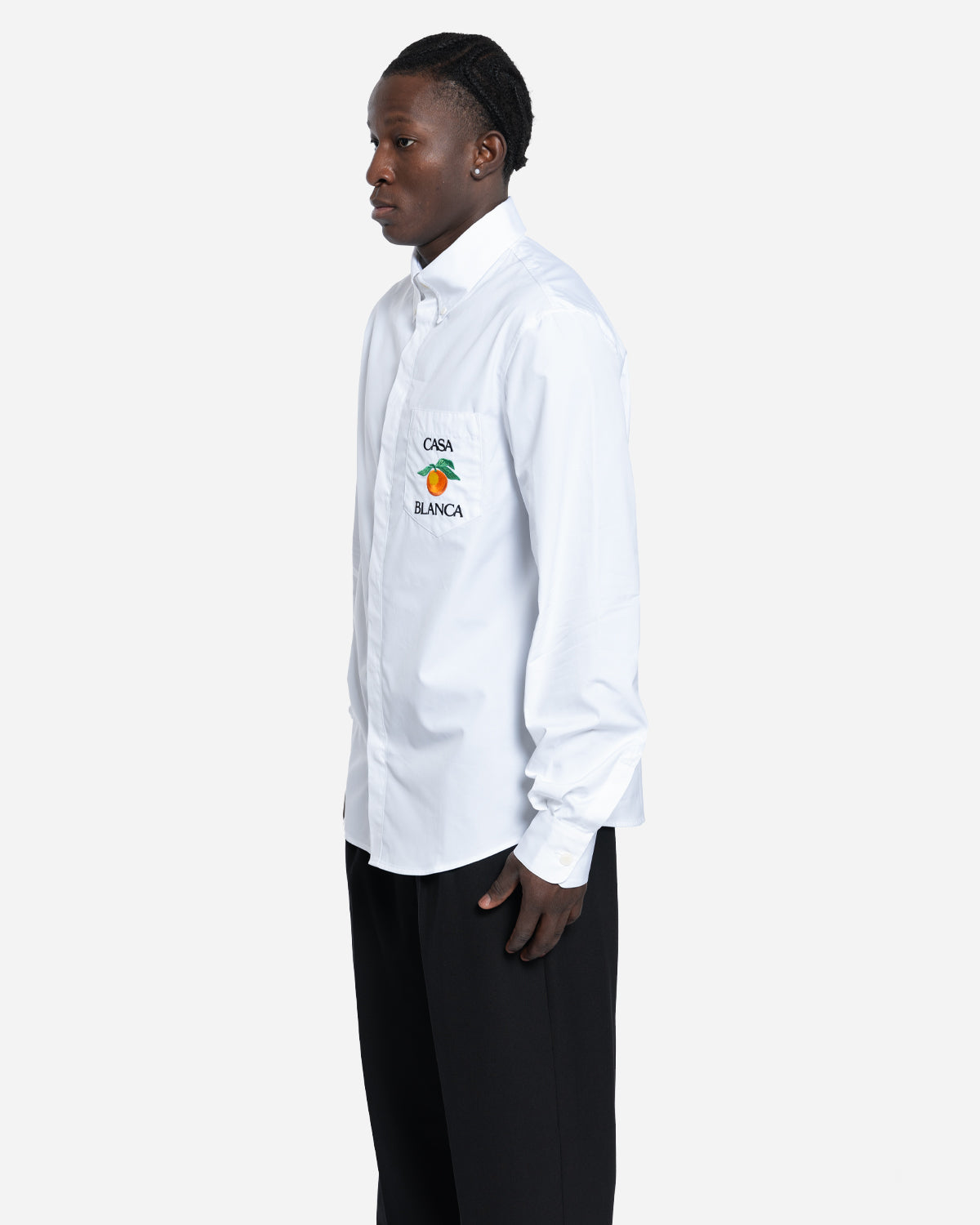 Chemise Oxford Orange Brodée