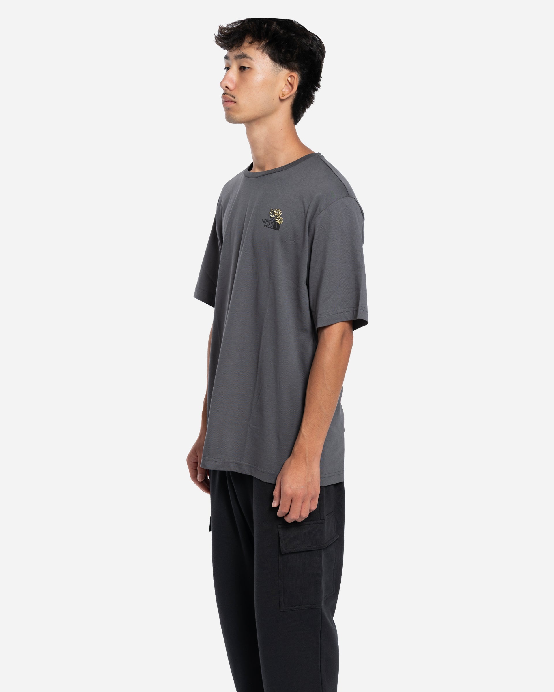 T-Shirt Dome Flower Relaxed Graphic Gris