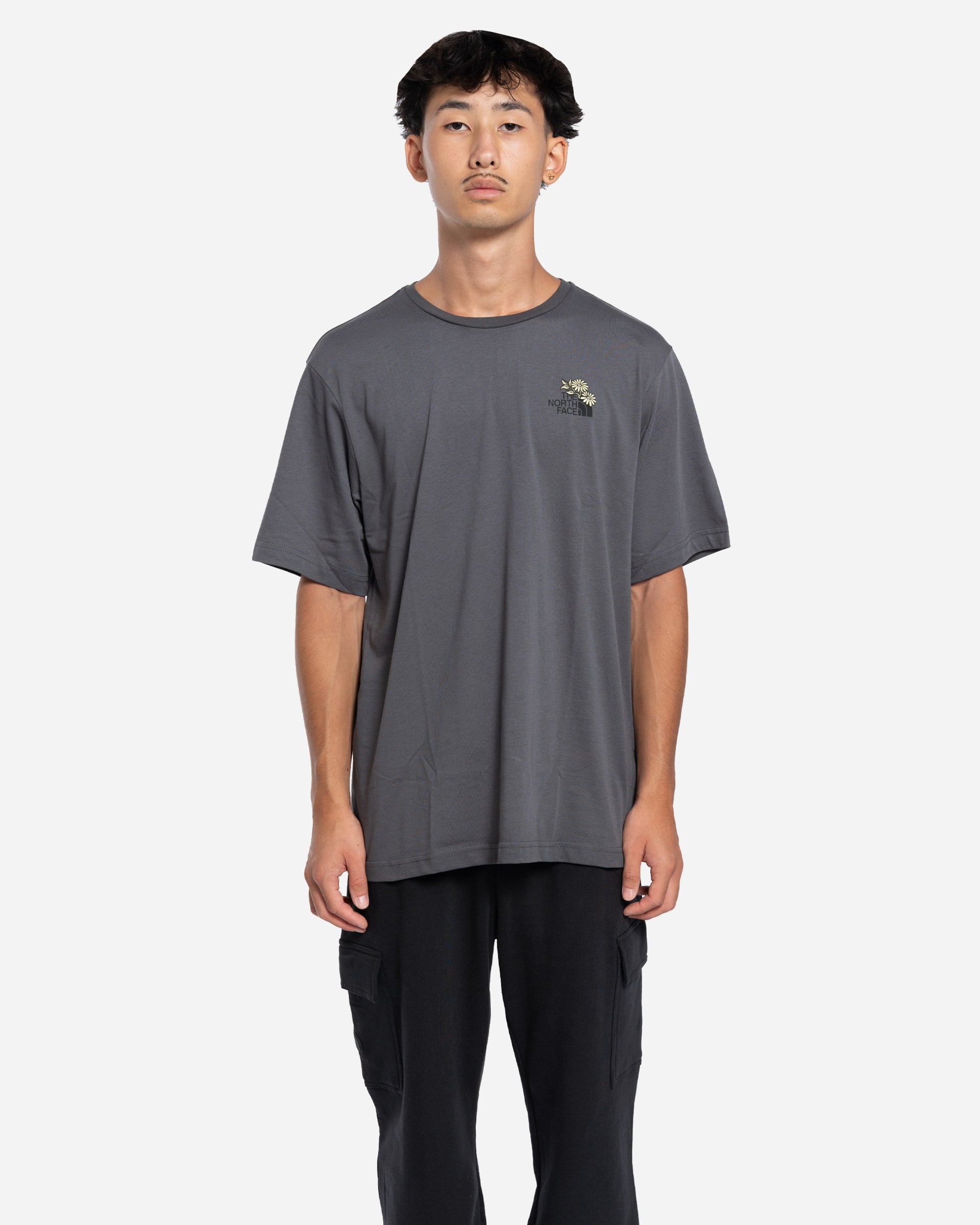 T-Shirt Dome Flower Relaxed Graphic Gris