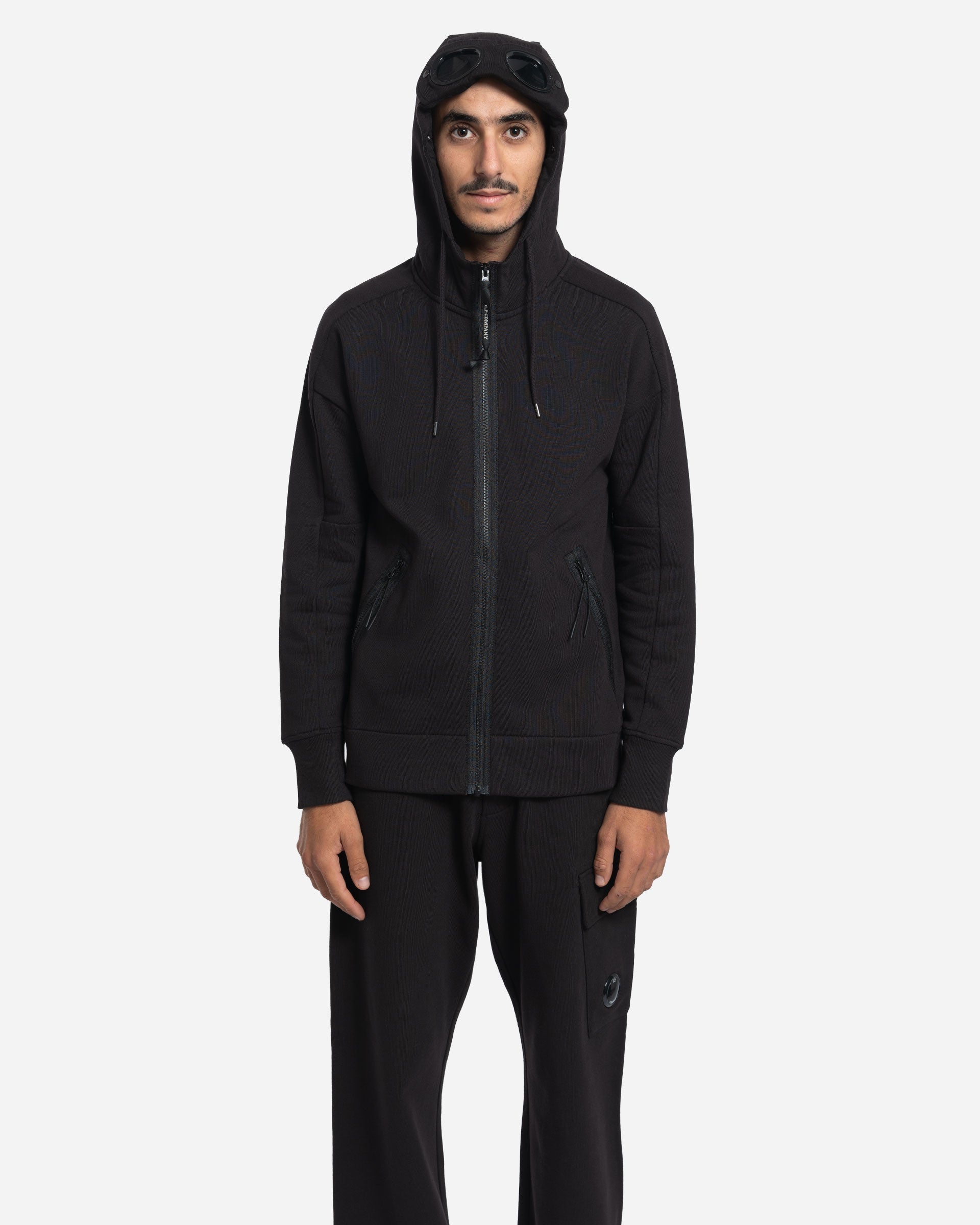 Sweatshirt à Capuche Goggle en Coton Brossé